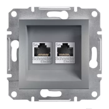   SCHNEIDER EPH4400162 - ASFORA 2xRJ45 Cat5e UTP aljzat, acél 
