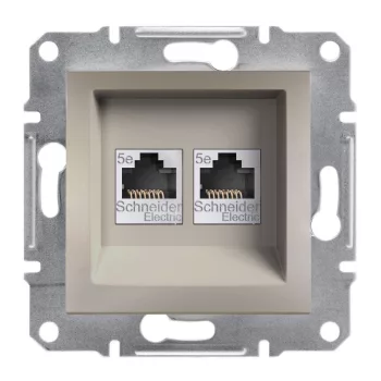   SCHNEIDER EPH4400169 - ASFORA 2xRJ45 Cat5e UTP aljzat, bronz 