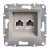 SCHNEIDER EPH4400169 - ASFORA 2xRJ45 Cat5e UTP aljzat, bronz 