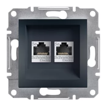   SCHNEIDER EPH4400171 - ASFORA 2xRJ45 Cat5e UTP aljzat, antracit 