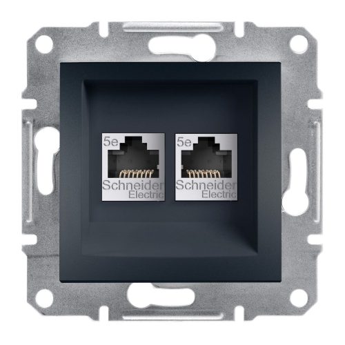 SCHNEIDER EPH4400171 - ASFORA 2xRJ45 Cat5e UTP aljzat, antracit 