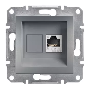 SCHNEIDER EPH4700162 - ASFORA 1xRJ45 Cat6 UTP aljzat, acél 