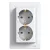 SCHNEIDER EPH9900121 - ASFORA 2x2P+F csatlakozóaljzat, csavaros, kerettel, fehér 