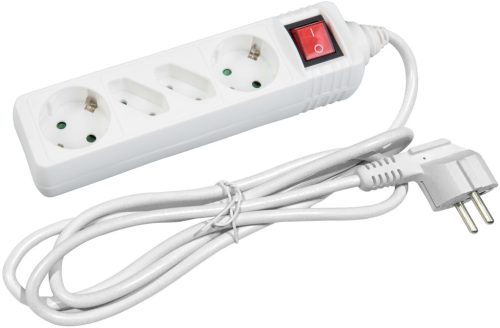Entac M1 Elosztó 4 Foglalat Kapcsolóval 2x16A 2x2.5A 1,5m 3G1.5