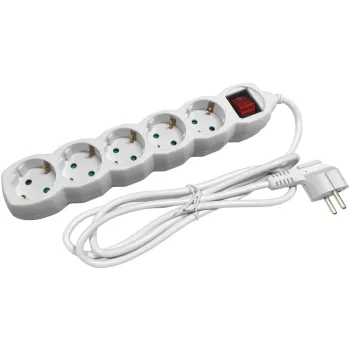 Entac S1 Elosztó 5 Foglalat Kapcsolóval 1,5m 3G1.5