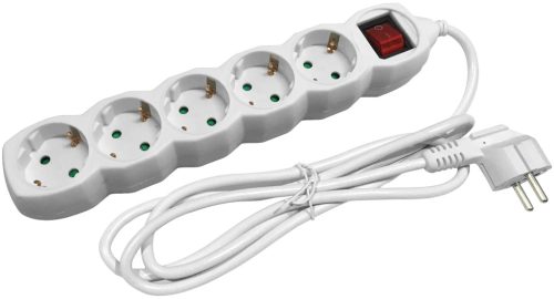 Entac S1 Elosztó 5 Foglalat Kapcsolóval 1,5m 3G1.5