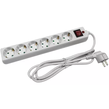   Entac S1SP Elosztó 6 Foglalat Kapcsolóval 3m 3G1.5 Túlfesz.védelemmel