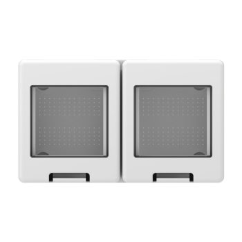   SCHRACK - Falon kívüli doboz, hátfallal, 2x2M, IP55, fehér - ET105044--