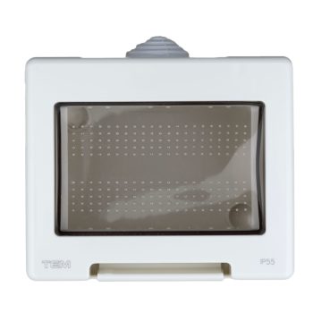   SCHRACK - Falon kívüli tokozat, IP55, 3M, átlátszó fedél, fehér - ET105046--