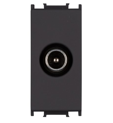 SCHRACK - ET114002 Antenna csatlakozóaljzat, végponti, 1dB, 1 modul, fekete