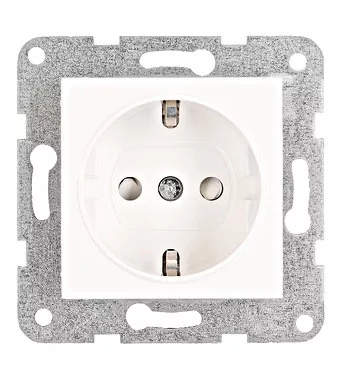 SCHRACK - Dugaszolóaljzat gyerekvédelemmel, rugós csatlakozás, fehér 10 db, használjon EV101203-1 ha 1 db szükséges. VISIO S 50 (50x50) - EV101203--