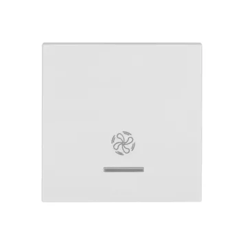   SCHRACK - Billentyű átlátszó ablakkal, ventilátor szimbólummal, fehér - EV102019--