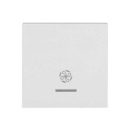 SCHRACK - EV102019 Billentyű átlátszó ablakkal, ventilátor szimbólummal, fehér