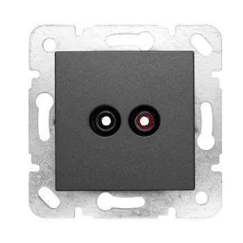   SCHRACK - Audio csatlakozóaljzat, csavaros csatlakozás, antracit - EV114008--