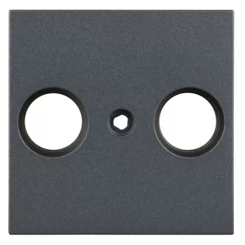   SCHRACK - Fedlap TV antenna csatlakozóaljzathoz, 2 nyílás, antracit - EV114009--