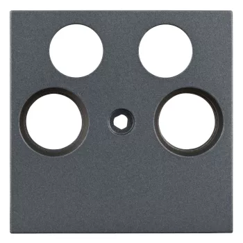   SCHRACK - Fedlap TV antenna csatlakozóaljzathoz, 4 nyílás, antracit - EV114011--
