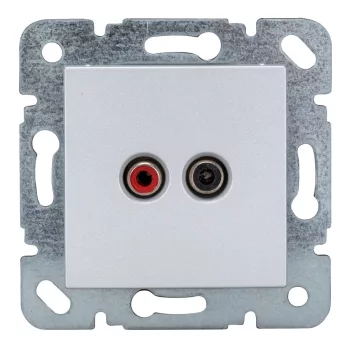   SCHRACK - Audio csatlakozóaljzat, csavaros csatlakozás, ezüst - EV124008--