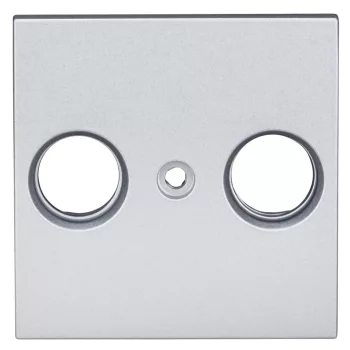   SCHRACK - Fedlap TV antenna csatlakozóaljzathoz, 2 nyílás, ezüst - EV124009--