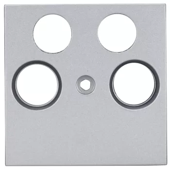   SCHRACK - Fedlap TV antenna csatlakozóaljzathoz, 4 nyílás, ezüst - EV124011--