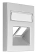 SCHRACK - Fedlap felirati sávval 2xRJ45 UAE aljzathoz, ezüst - EV124012--