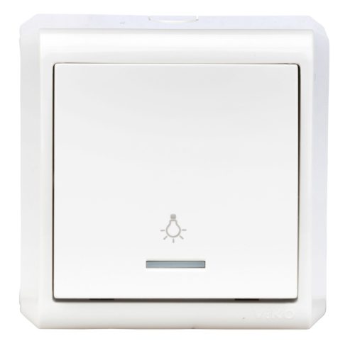 SCHRACK - EV310005 Falon kívüli nyomógomb+irányfény, csavaros, IP20, fehér