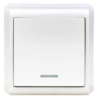   SCHRACK - Falon kívüli 1 pólusú kapcsoló+irányfény,csavaros,IP20,fehér - EV310007--