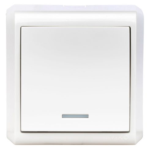 SCHRACK - EV310007 Falon kívüli 1 pólusú kapcsoló+irányfény,csavaros,IP20,fehér