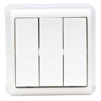   SCHRACK - Falon kívüli kapcsoló, 3-as, csavaros, IP20, fehér - EV310011--