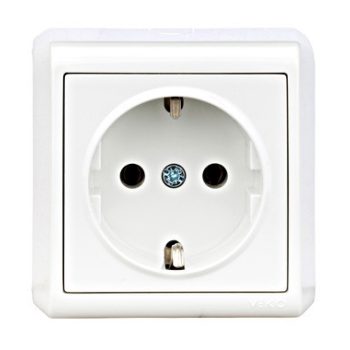   SCHRACK - Falon kívüli dugaszolóaljzat, csavaros, IP20, fehér - EV311002--