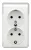 SCHRACK - Falon kívüli dupla dugaszolóaljzat, csavaros, IP20,fehér - EV311004--