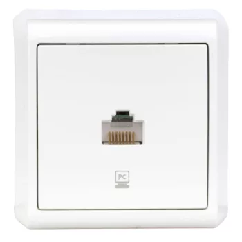   SCHRACK - Falon kívüli telefonaljzat, csavaros, IP20, fehér - EV314002--