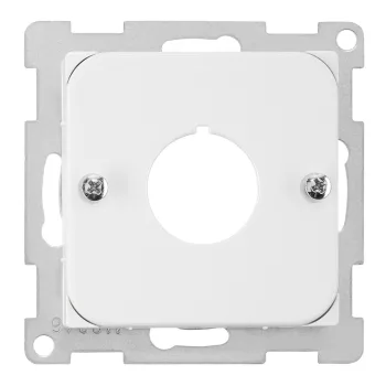  SCHRACK - Központi fedlap Ø22,5 mm jelző és működtető készülékekhez VISIO S 55 DESIGN „CUBIC” esetén egyes (EV105301--), kettes (EV105302--) vagy hármas keretet (EV105303--) kell használni a beépítésh