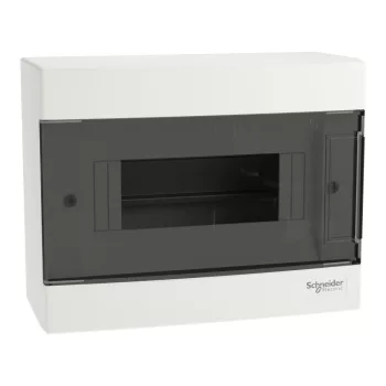   SCHNEIDER EZ9EUC108 - EASY9 EU Kiselosztó, füstszínű ajtó, falon kívüli, 1x8 modul, PEN