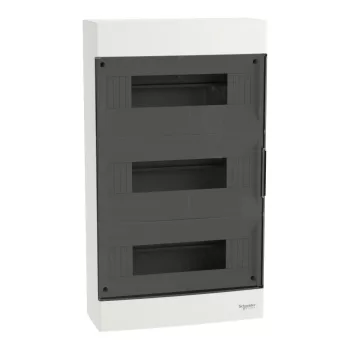   SCHNEIDER EZ9EUC312 - EASY9 EU Kiselosztó, füstszínű ajtó, falon kívüli, 3x12 modul, PEN