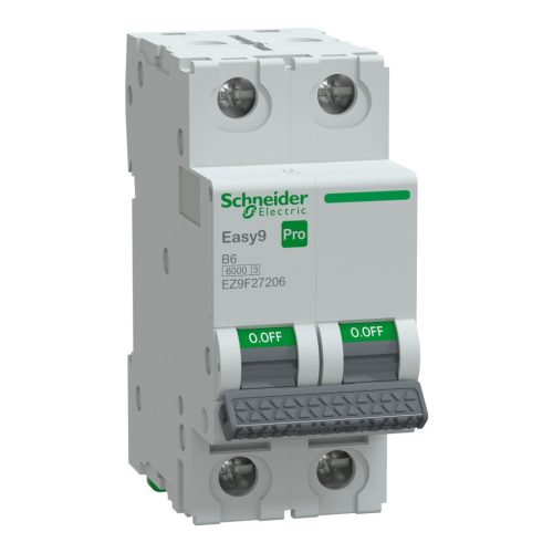 SCHNEIDER EZ9F27206 - EASY9 PRO Kismegszakító, 2P, B, 6A