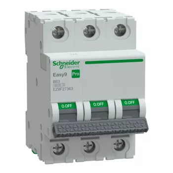 SCHNEIDER EZ9F27363 - EASY9 PRO Kismegszakító, 3P, B, 63A