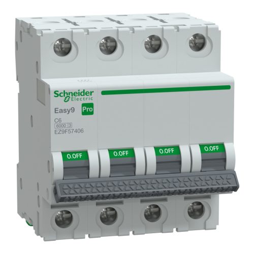 SCHNEIDER EZ9F57406 - EASY9 PRO Kismegszakító, 4P, C, 6A