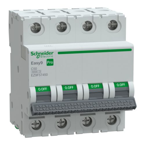SCHNEIDER EZ9F57450 - EASY9 PRO Kismegszakító, 4P, C, 50A