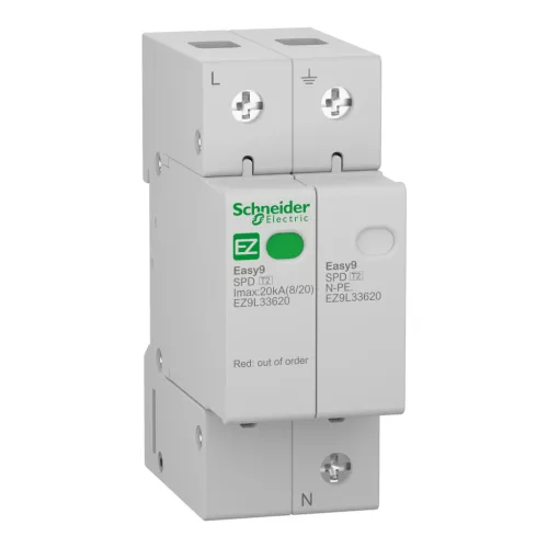 SCHNEIDER EZ9L33620 - EASY9 PRO Túlfeszültség-korlátozó, T2, 20kA, 1P-N