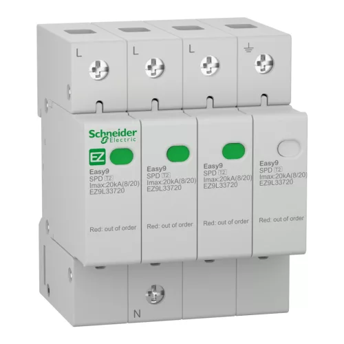 SCHNEIDER EZ9L33720 - EASY9 PRO Túlfeszültség-korlátozó, T2, 20kA, 3P-N