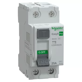   SCHNEIDER EZ9R49225 - EASY9 PRO Áram-védőkapcsoló, A osztály, 2P, 25A, 30mA