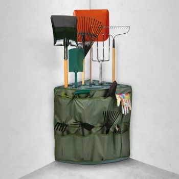   Műanyag kerti szerszámtartó sarok - falra szerelhető - 43 x 43 x 59 cm
