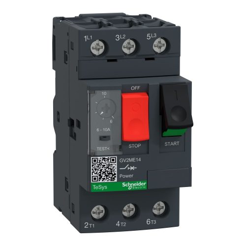 SCHNEIDER GV2ME14AP - TeSys GV2 motorvédő kapcsoló 6…10A, csavaros csatlakozás AP