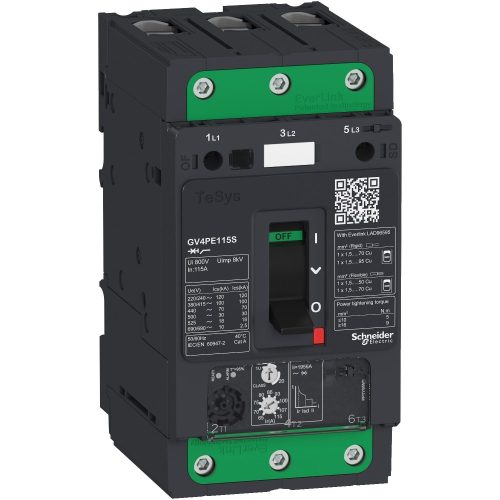 SCHNEIDER GV4PE03S - GV4PE motorvédő termikus-mágneses 3.5A 100kA EverLink