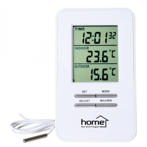 SOMOGYI ELEKTRONIC - HC 12 - Vezetékes külső-belső hőmérő órával