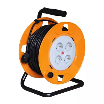   SOMOGYI ELEKTRONIC - HJR 4-25/1,5 - Kábeldob fém talppal, 25m kábellel, 3x1,5 mm2