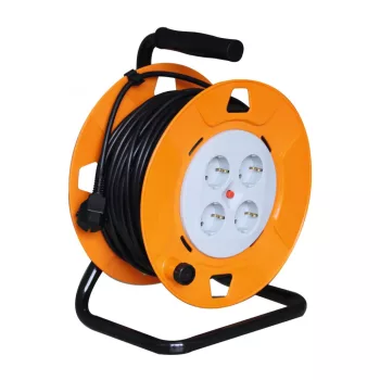   SOMOGYI ELEKTRONIC - HJR 4-50 - Kábeldob fém talppal, 50m kábellel, 3x1,5 mm2
