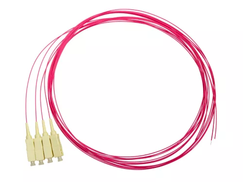 SCHRACK - Optikai pigtail, SC, 50/125µm, OM4, 2m, Easy Strip lila, 4db CLASSIC - HLP04C002E