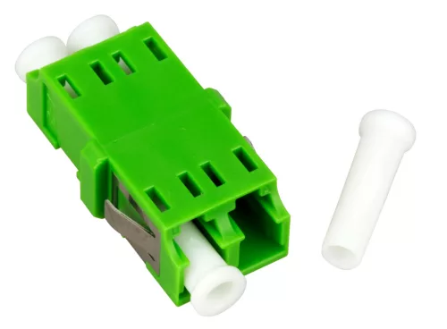 SCHRACK - Optikai toldó LC/APC duplex, monomódusú, karima, zöld, ECO  - HMOLE00110