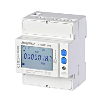   SCHRACK - 3f MID fogyasztásmérő x/5A, infra porttal 3-4 vezetékes bekötés, 2 tarifa, 2db S0 impulzuskimenet, bővíthető kommunikációs modullal - HUMGF006--